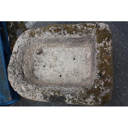 5 - Rounded end rectangular granite trough max. 13 1/2