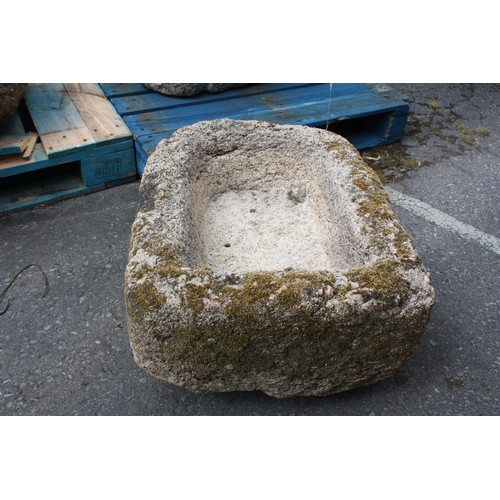 5 - Rounded end rectangular granite trough max. 13 1/2