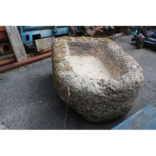 5 - Rounded end rectangular granite trough max. 13 1/2