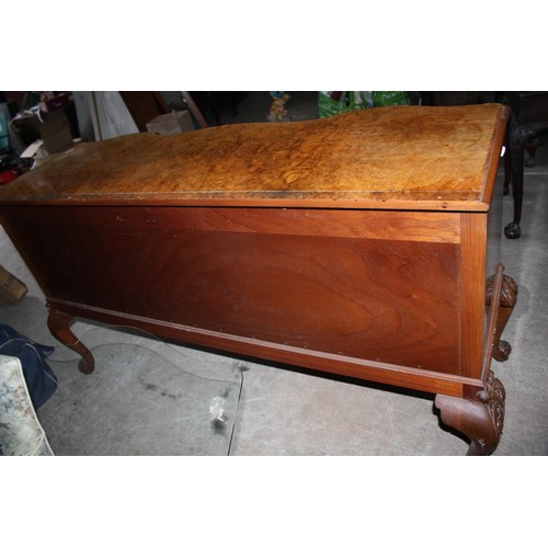 1778 - Elaborate carved indented walnut sideboard with key & glass top 44