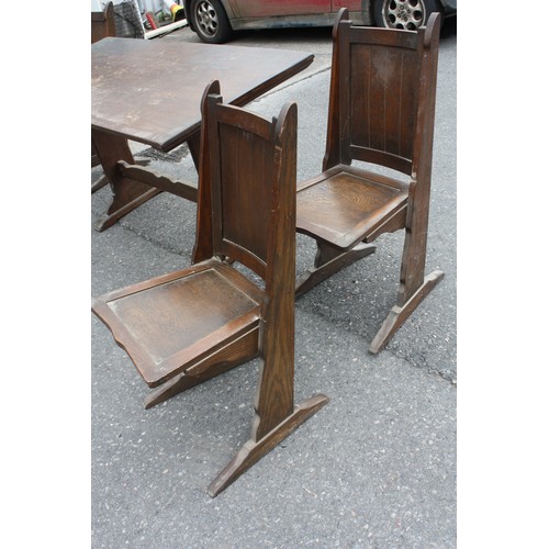 1813 - Oak refectory table & 4 chairs