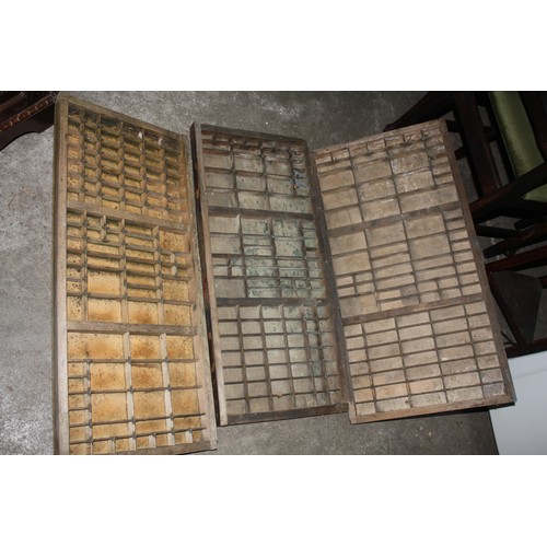 1820 - 3 printing block trays 33 1/2