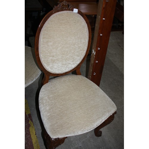 1792 - Set 6 upholstered walnut dining chairs, some need attention to rear of frame (movement)