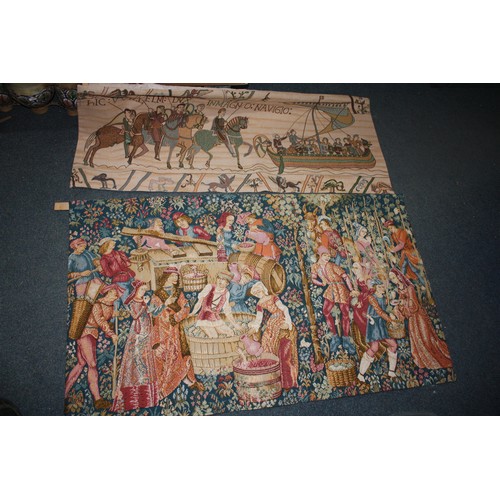 1827 - 2 wall hanging wall tapestries,largest 47 1/2