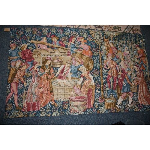 1827 - 2 wall hanging wall tapestries,largest 47 1/2