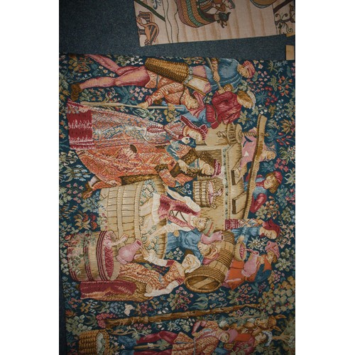 1827 - 2 wall hanging wall tapestries,largest 47 1/2