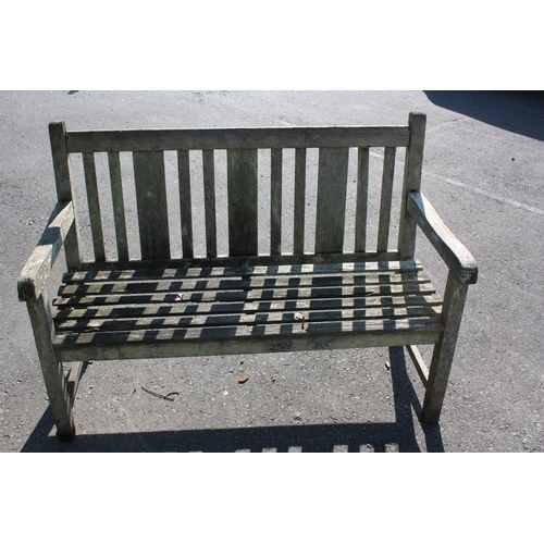 21 - Slatted wooden garden bench- needs slight attention 48