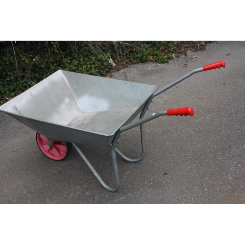 111 - Galvanised solid wheel wheelbarrow
