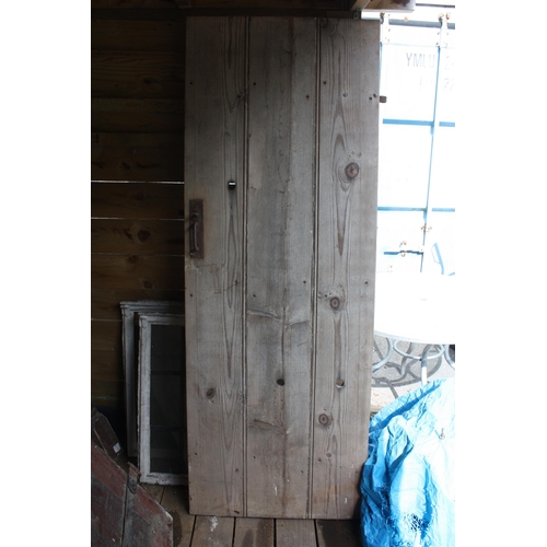 117 - Stripped pine door 73 1/4