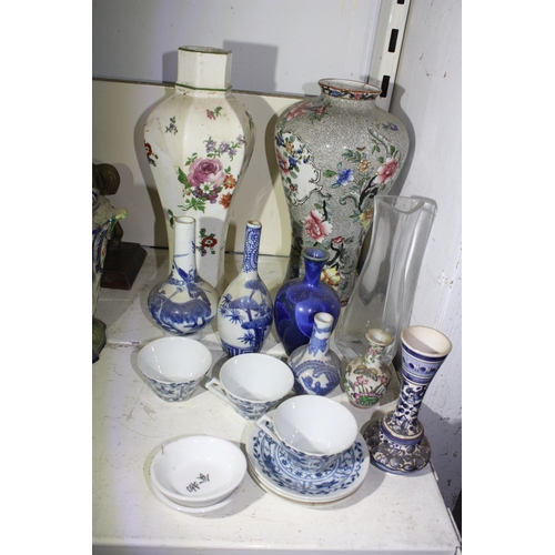 578 - Quantity Oriental spill vases etc- tallest 12