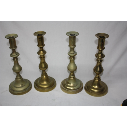 955 - Set 4 brass candlesticks 9 1/2