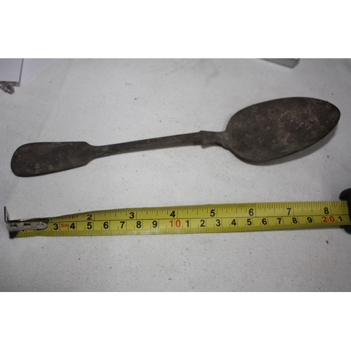 1148 - Silver table spoon 58 grammes- corroded-barn find!