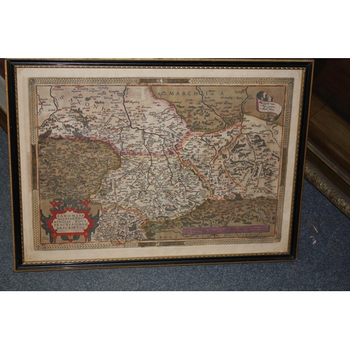 1200 - Framed & glazed map Saxonia 13 1/2