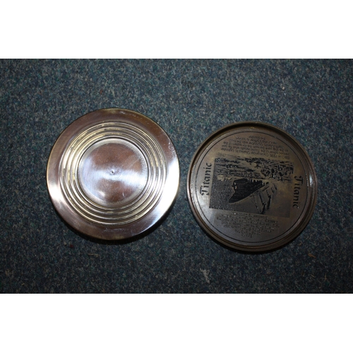 1251 - Brass screw top cased compass 3 1/4