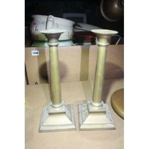 1407 - Pair brass candlesticks 11