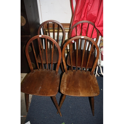 1454 - Set 4 Ercol style stick back chairs