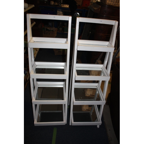 1455 - Pair mirrored angled display stands 48