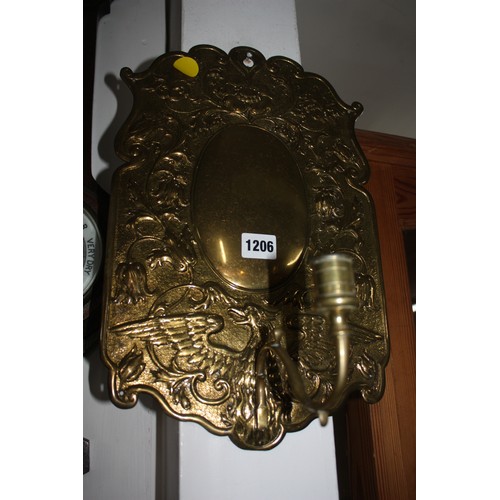 1206 - Pair brass wall sconces 15