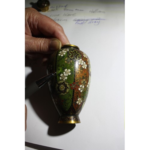 1135 - Small cloisonne lidded jar 4 1/4