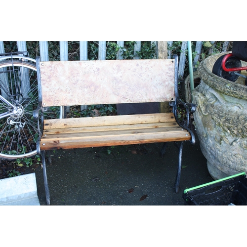 8 - Iron & wood garden bench 34