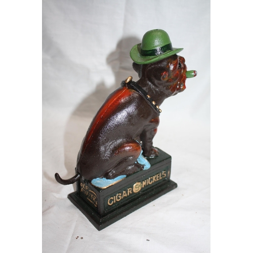 575 - Cigar novelty metal money box 9