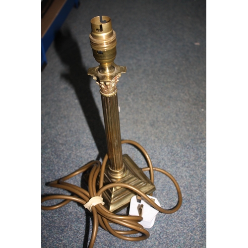 818 - Brass Corinthian column table lamp 12