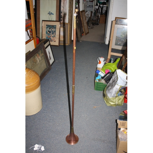 1451 - Large copper & brass post horn 47 1/2