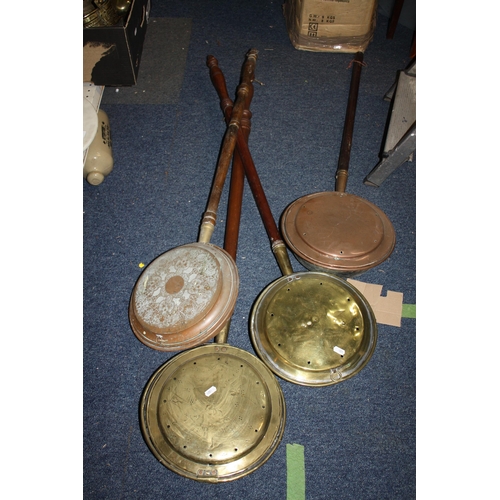 1540 - 2 brass & 2 copper warming pans