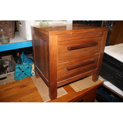 1797 - 2 drawer mahogany finish bedside cupboard 19 1/2