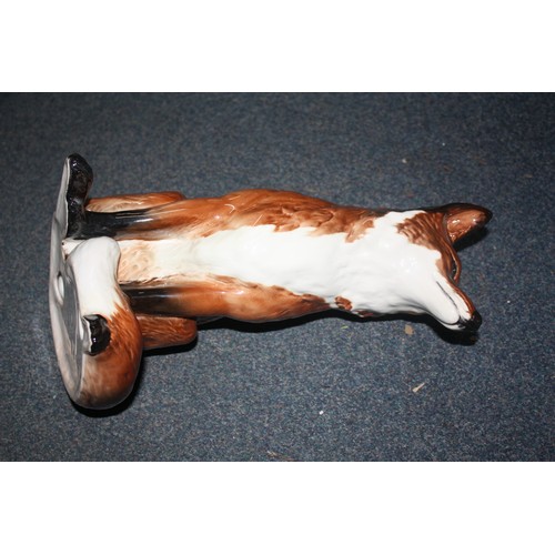 714 - Large Beswick seated fireside Fox figure model 2348 12 1/2