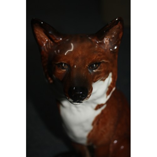 714 - Large Beswick seated fireside Fox figure model 2348 12 1/2