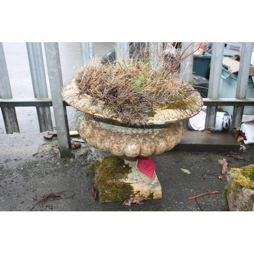 17 - Concrete pedestal garden urn 16