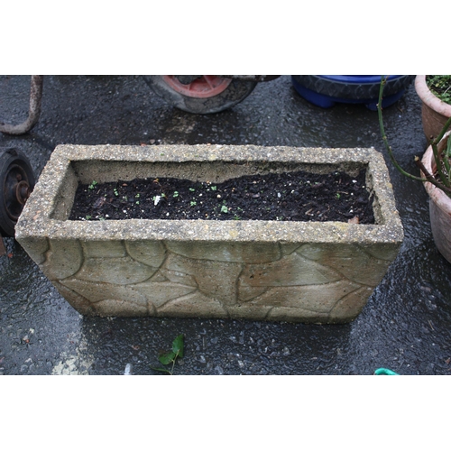 30 - Rectangular concrete planter 10 1\2