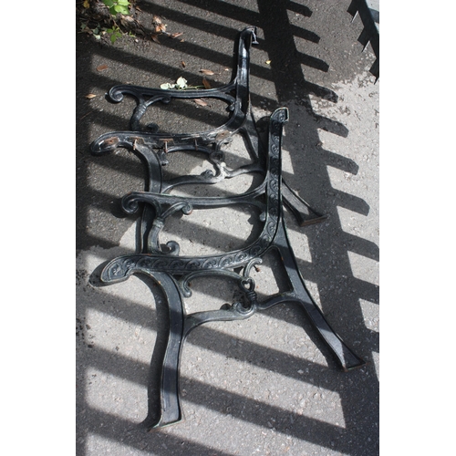 108 - Pair iron bench ends