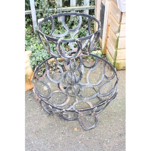 63 - 2 tier horseshoe planter 25