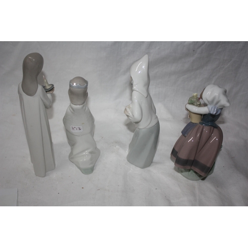 698 - 4 Lladro figures tallest 8