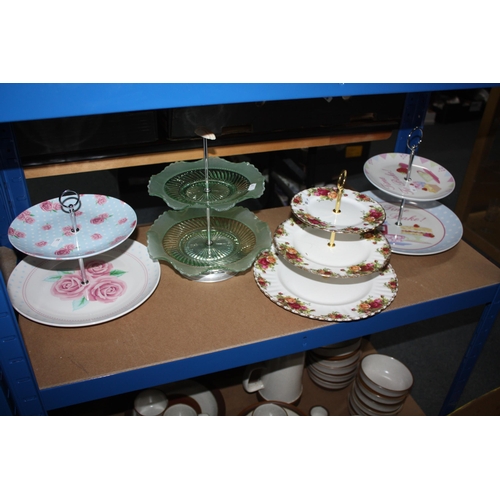 834 - Country Roses cakestand & 3 others