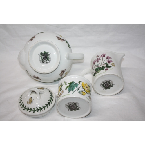 872 - Portmeirion Primrose teapot, milk jug & sugar bowl