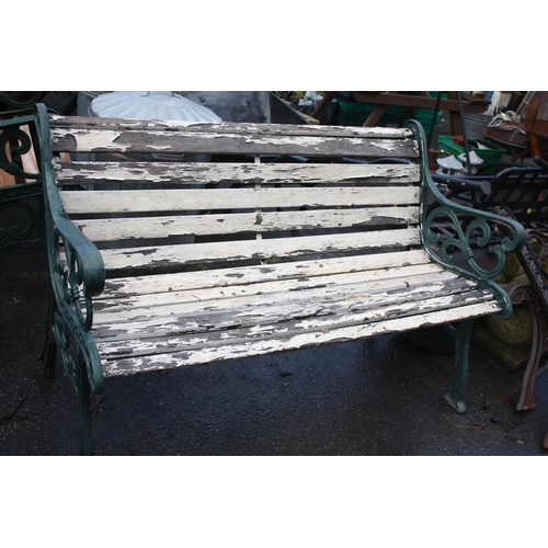 163 - Iron & wood garden bench 48