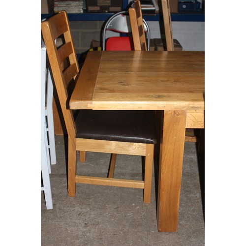 1691 - Extending oak table with set 6 chairs- table 30 1/2