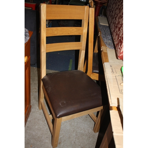 1691 - Extending oak table with set 6 chairs- table 30 1/2