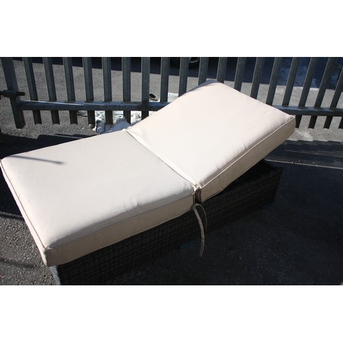 29 - Rattan style garden lounger with cushion  (kept inside) 55