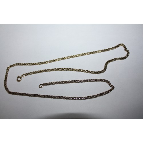 1041 - Box costume jewellery & 9ct gold chain 9.48 grammes