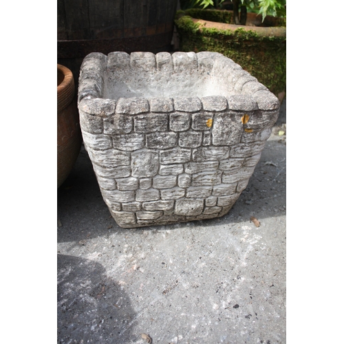 14 - Brick effect concrete planter 11 1/2