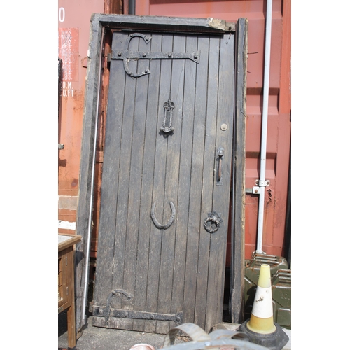 67 - Heavy duty wooden door & frame 80