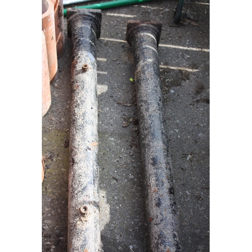 70 - Pair cast iron porch supports- 1 small piece missing on corner 86