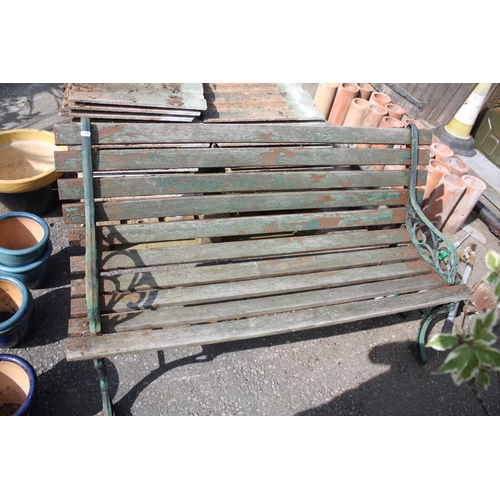 79 - Metal & wood garden bench 48