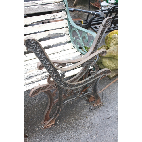 89 - Pair iron bench ends