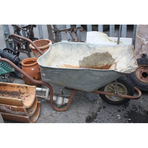 103 - Galvanised wheelbarrow- tyre deflated a/f