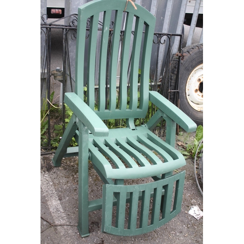 109 - Plastic reclining garden chair